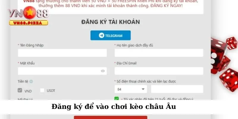 Cách đăng ký Vn88 và tham gia cược kèo 1X2